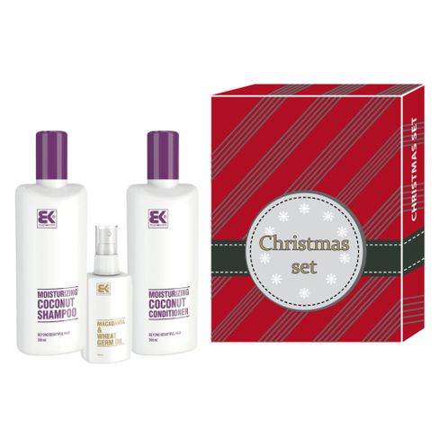 BRAZIL KERATÍN - CHRISTMAS COCONUT SET ŠAMPÓN + KONDICIONÉR + MACADAMIA SÉRUM