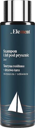 ELEMENT sprchový gél a šampón 2 v 1 s rastlinným taurínom a extraktom stromu tara 400ml 