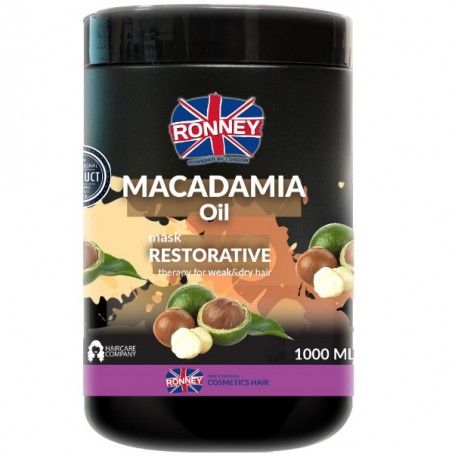 Ronney maska 1000ml MACADAMIA OIL maska pre slabé a suché vlasy