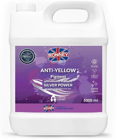 Ronney SILVER POWER anti-yellow pigment šampón pre blond, bielené a sivé vlasy 5000ml