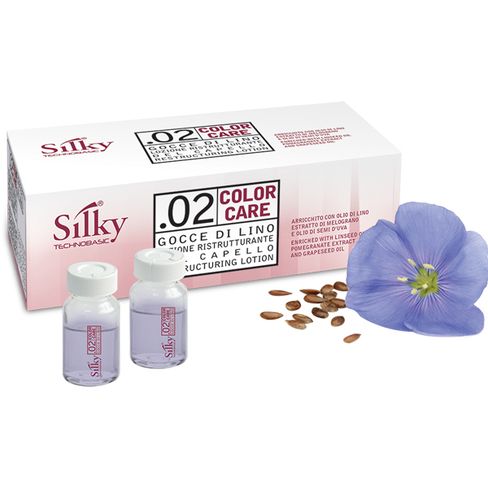 SILKY GOCCE DI LINO ampulky na revitalizáciu a lesk vlasov bez oplachovania 10 x 10 ml